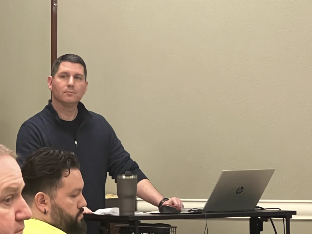 Bryan Banfill, Public Works Ops Director, presents at The Parker 3/25/25